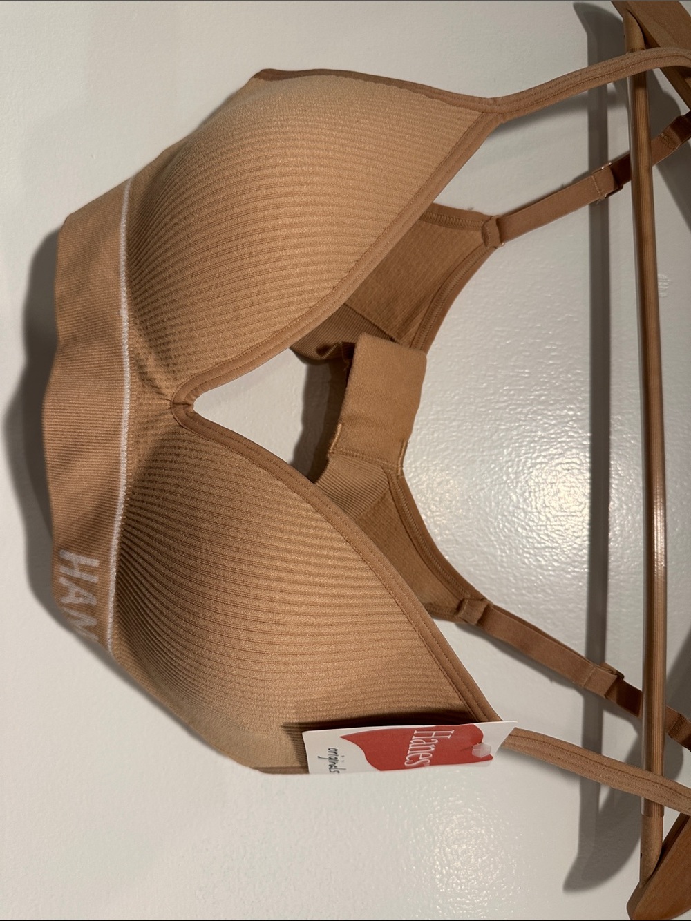 Hanes Light Brown/Nude Seamless Ribbed T-Shirt Bra